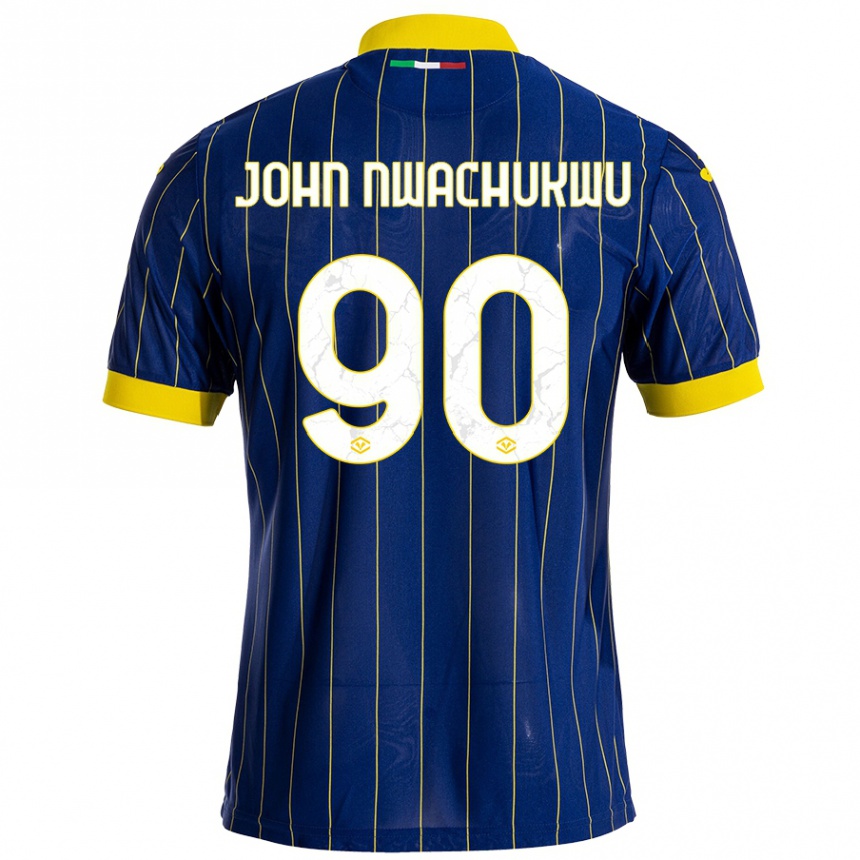 Kids Football Samuel John Nwachukwu #90 Blue Yellow Home Jersey 2024/25 T-Shirt Uk