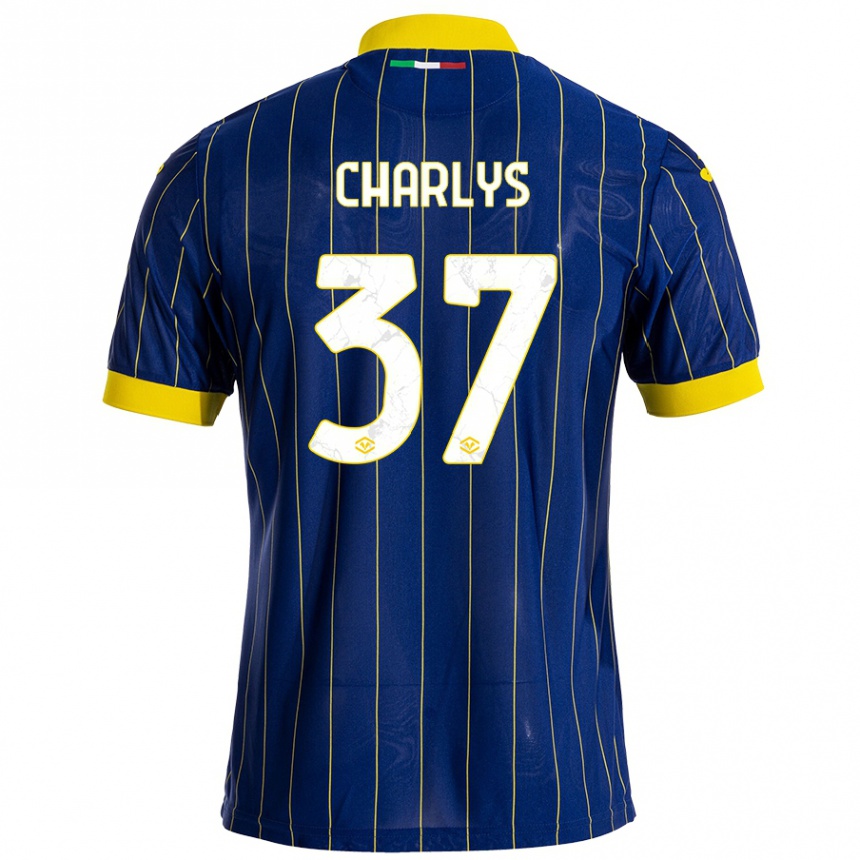 Kids Football Charlys #37 Blue Yellow Home Jersey 2024/25 T-Shirt Uk