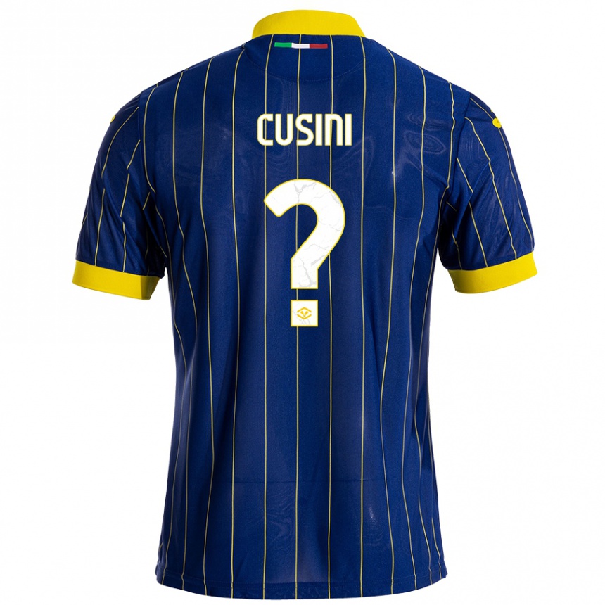 Kids Football Christian Cusini #0 Blue Yellow Home Jersey 2024/25 T-Shirt Uk