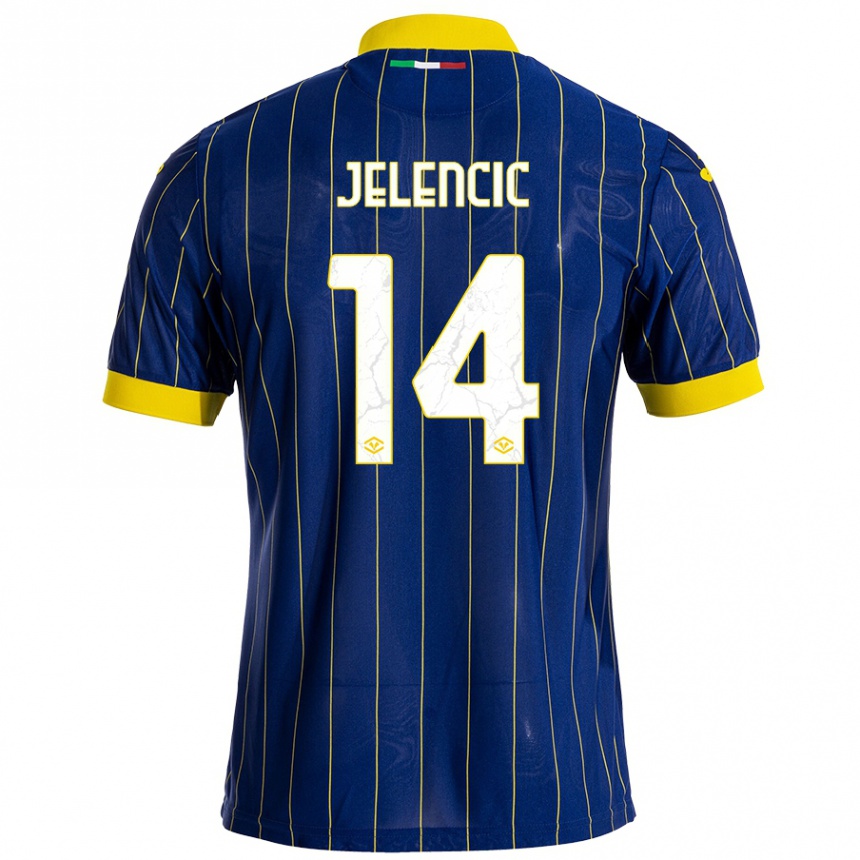 Kids Football Ana Jelencic #14 Blue Yellow Home Jersey 2024/25 T-Shirt Uk