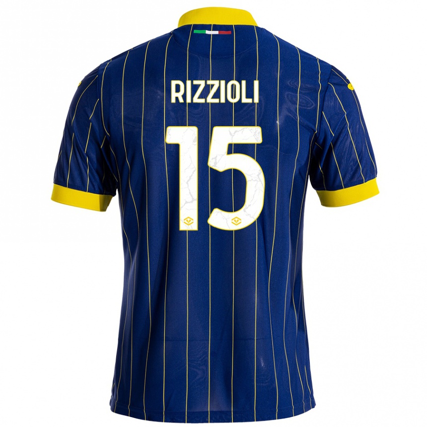 Kids Football Gaia Rizzioli #15 Blue Yellow Home Jersey 2024/25 T-Shirt Uk