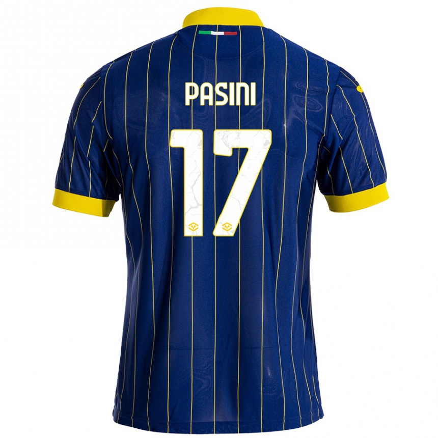 Kids Football Veronica Pasini #17 Blue Yellow Home Jersey 2024/25 T-Shirt Uk