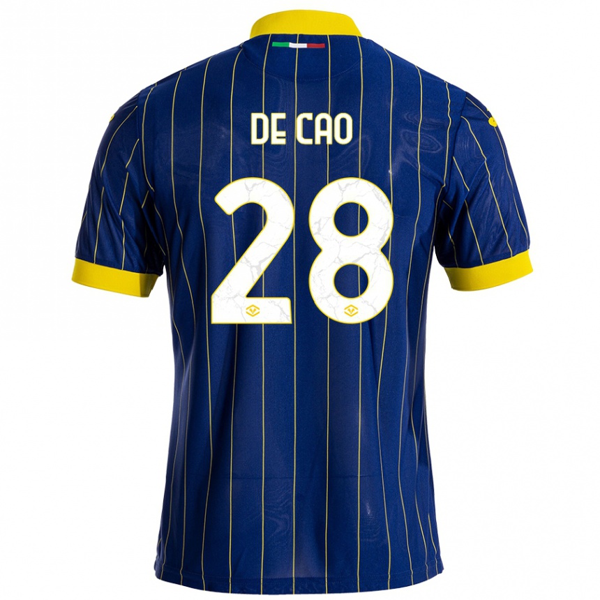 Kids Football Elena De Cao #28 Blue Yellow Home Jersey 2024/25 T-Shirt Uk