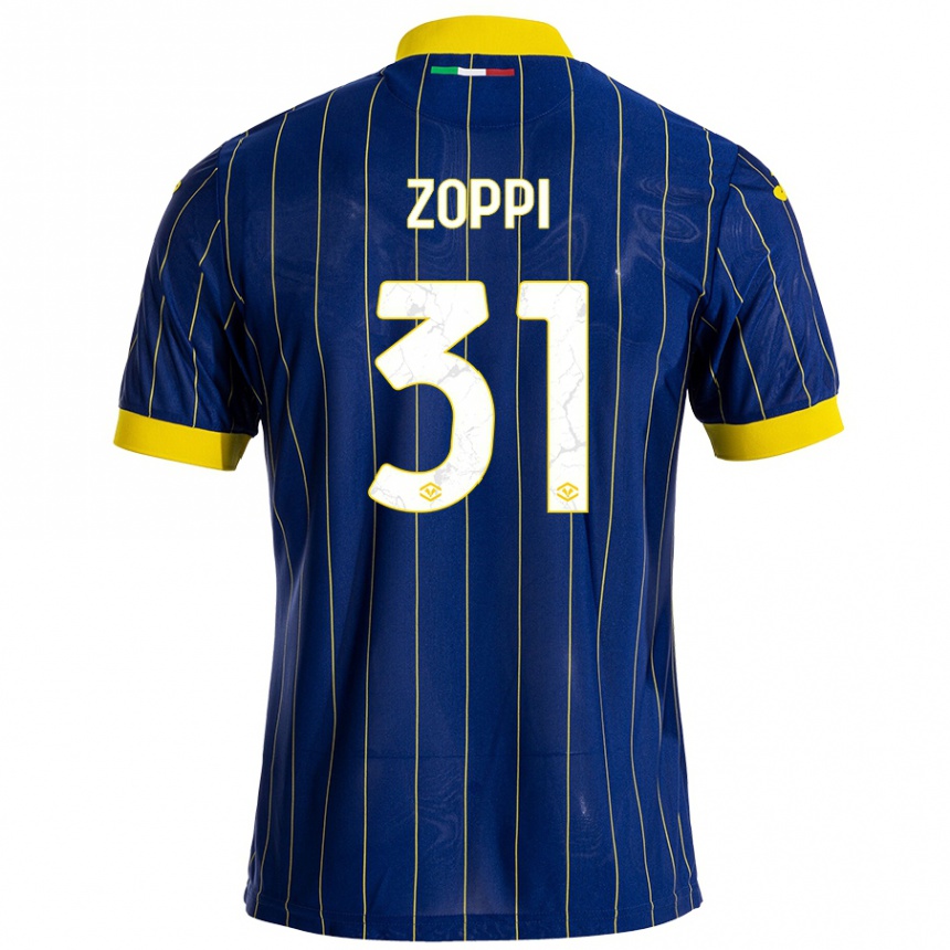 Kids Football Sofia Zoppi #31 Blue Yellow Home Jersey 2024/25 T-Shirt Uk