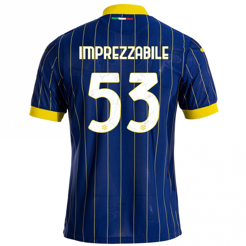 Kids Football Francesca Imprezzabile #53 Blue Yellow Home Jersey 2024/25 T-Shirt Uk