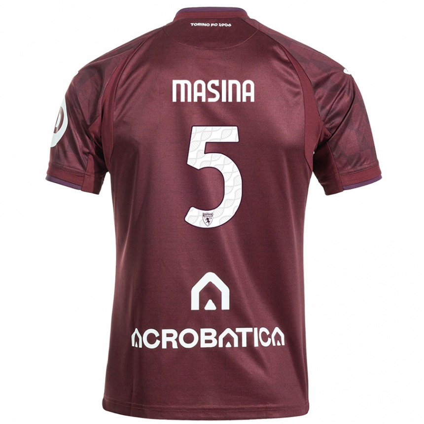 Kids Football Adam Masina #5 Maroon White Home Jersey 2024/25 T-Shirt Uk