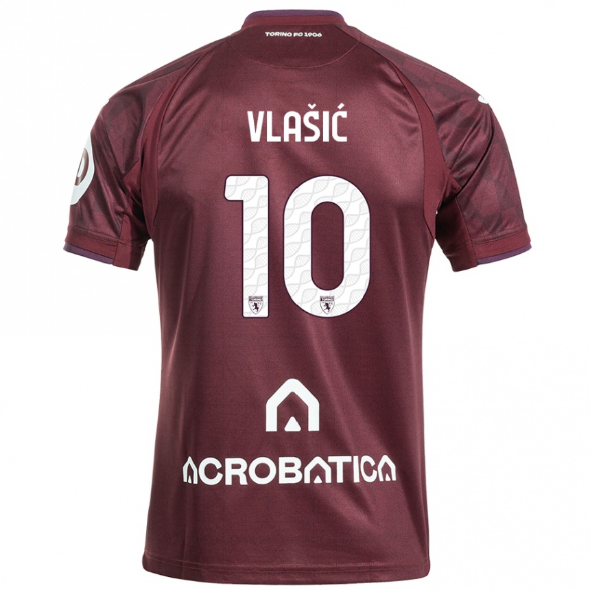 Kids Football Nikola Vlašić #10 Maroon White Home Jersey 2024/25 T-Shirt Uk