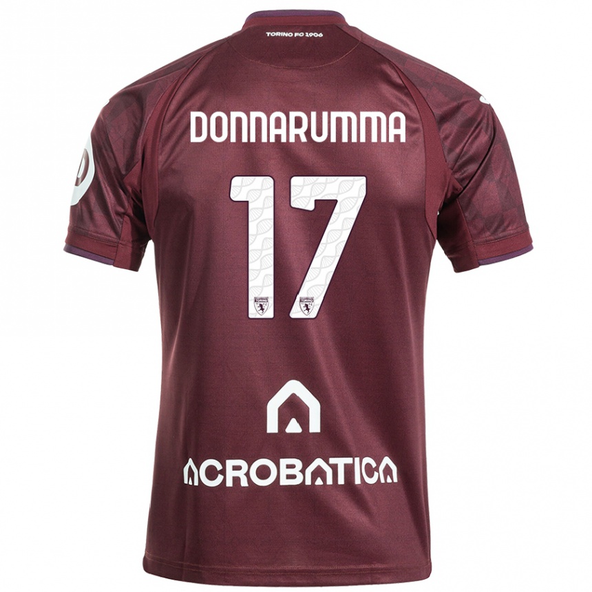 Kids Football Antonio Donnarumma #17 Maroon White Home Jersey 2024/25 T-Shirt Uk