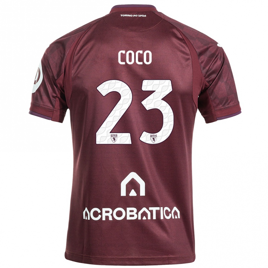 Kids Football Saúl Coco #23 Maroon White Home Jersey 2024/25 T-Shirt Uk