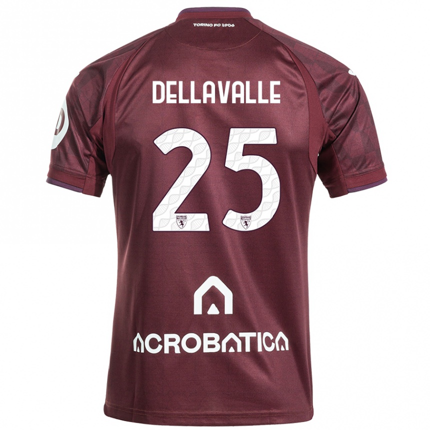 Kids Football Alessandro Dellavalle #25 Maroon White Home Jersey 2024/25 T-Shirt Uk