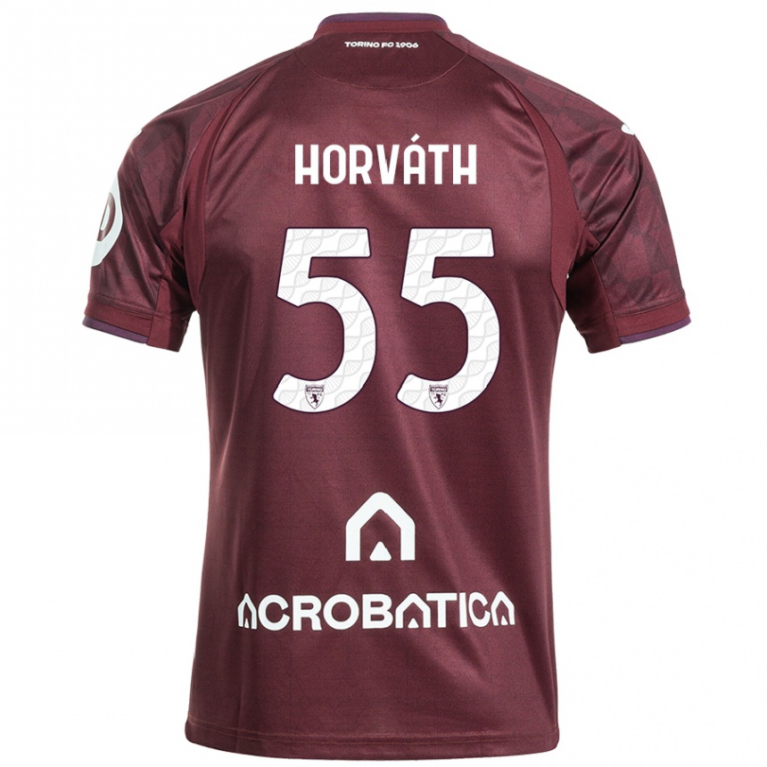 Kids Football Krisztofer Horváth #55 Maroon White Home Jersey 2024/25 T-Shirt Uk