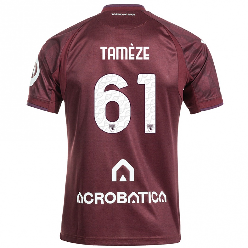 Kids Football Adrien Tamèze #61 Maroon White Home Jersey 2024/25 T-Shirt Uk