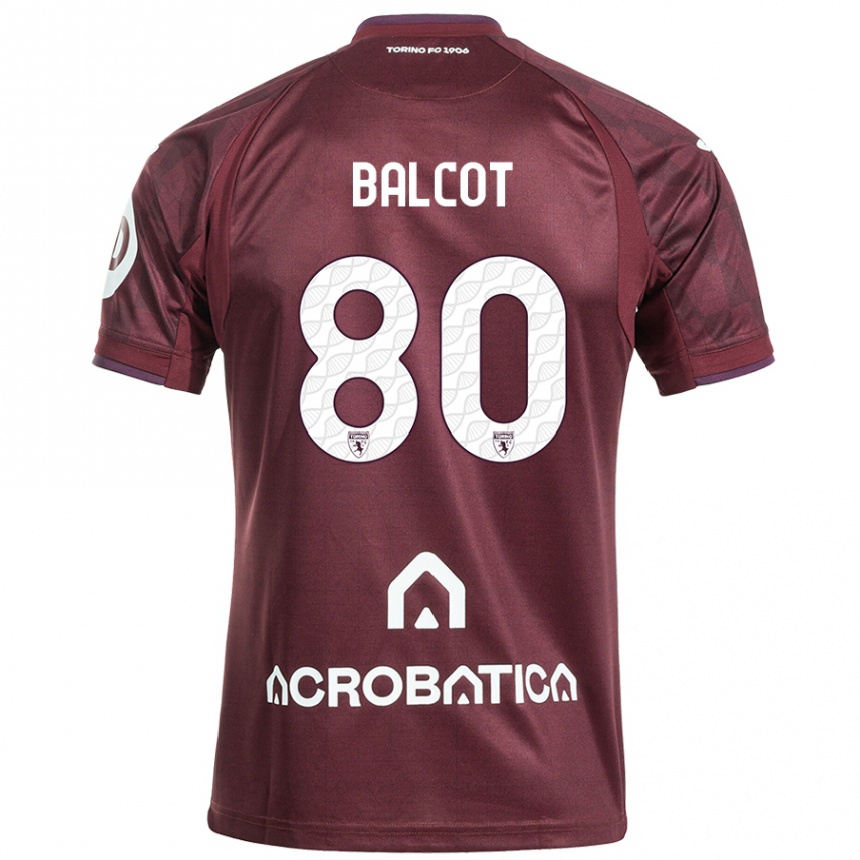 Kids Football Côme Bianay Balcot #80 Maroon White Home Jersey 2024/25 T-Shirt Uk