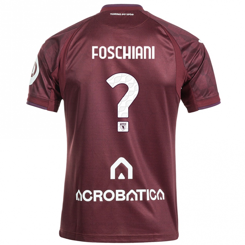 Kids Football Francesco Foschiani #0 Maroon White Home Jersey 2024/25 T-Shirt Uk