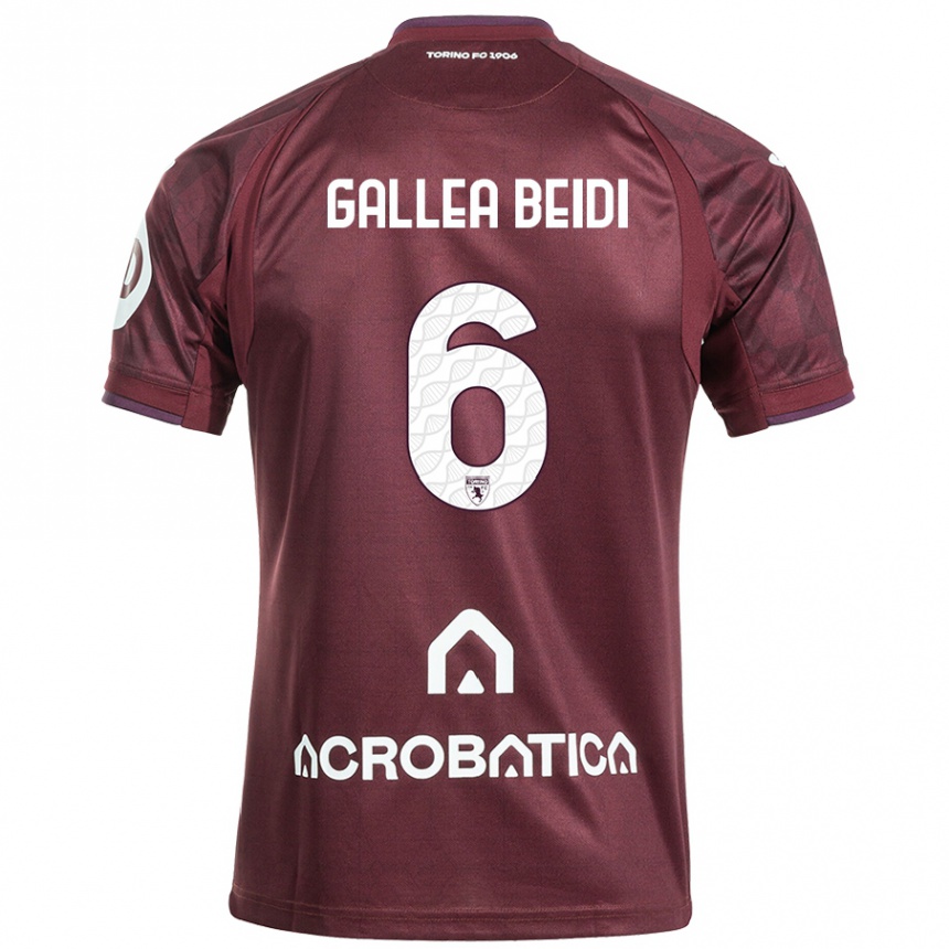 Kids Football Francesco Gallea Beidi #6 Maroon White Home Jersey 2024/25 T-Shirt Uk