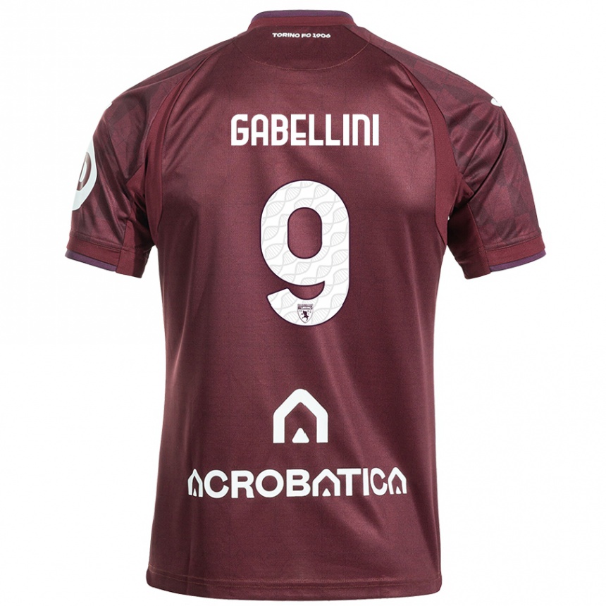 Kids Football Tommaso Gabellini #9 Maroon White Home Jersey 2024/25 T-Shirt Uk