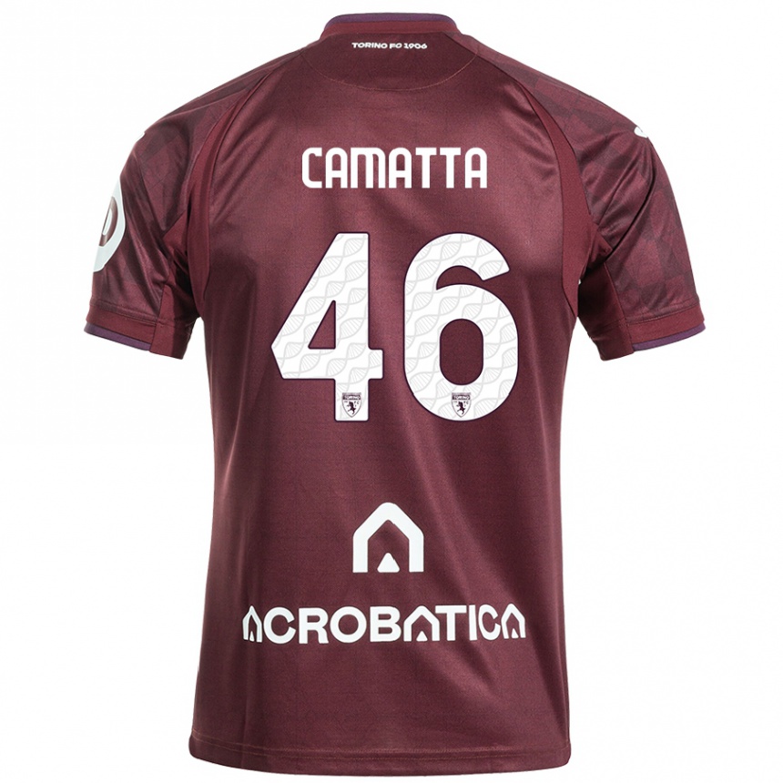 Kids Football Alessandro Camatta #46 Maroon White Home Jersey 2024/25 T-Shirt Uk