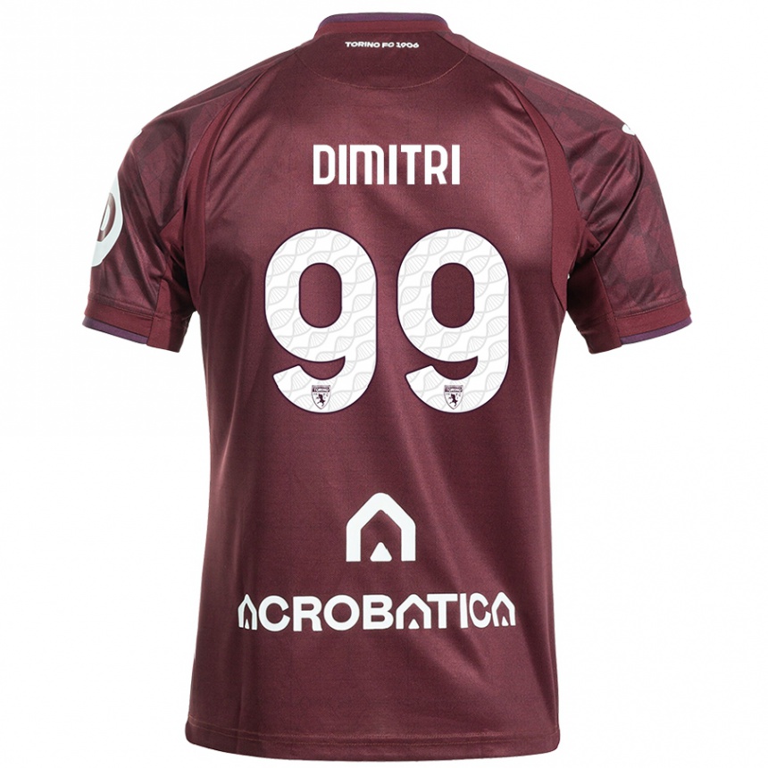 Kids Football Matteo Dimitri #99 Maroon White Home Jersey 2024/25 T-Shirt Uk