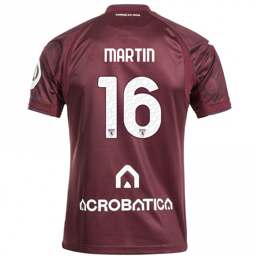 Kids Football Francesca Martin #16 Maroon White Home Jersey 2024/25 T-Shirt Uk