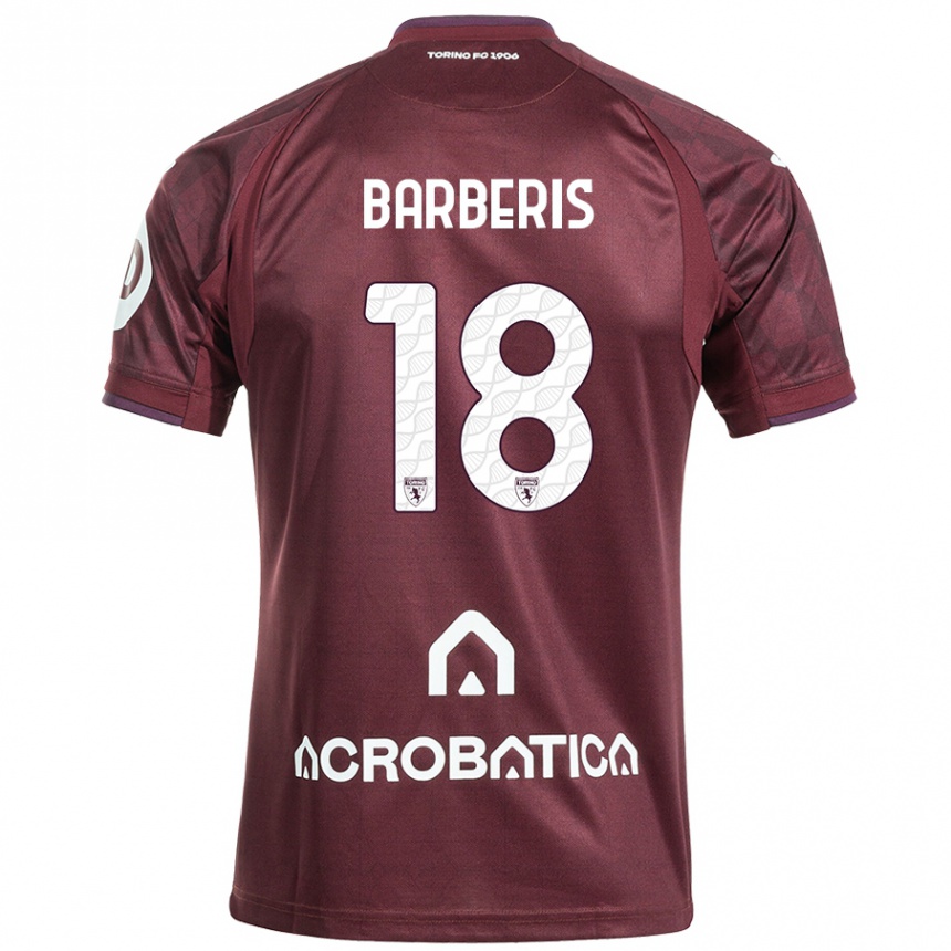 Kids Football Laura Barberis #18 Maroon White Home Jersey 2024/25 T-Shirt Uk