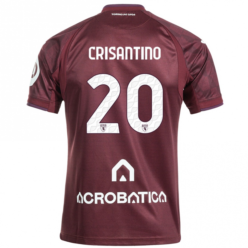 Kids Football Giulia Crisantino #20 Maroon White Home Jersey 2024/25 T-Shirt Uk