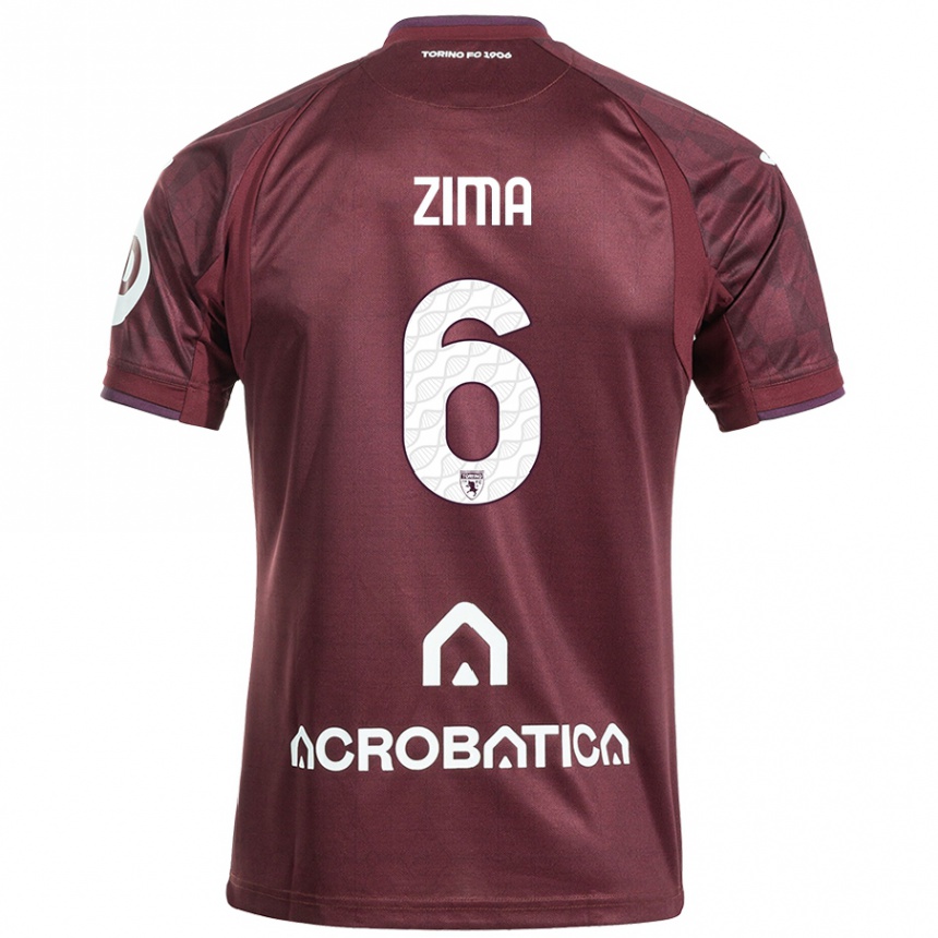 Kids Football David Zima #6 Maroon White Home Jersey 2024/25 T-Shirt Uk