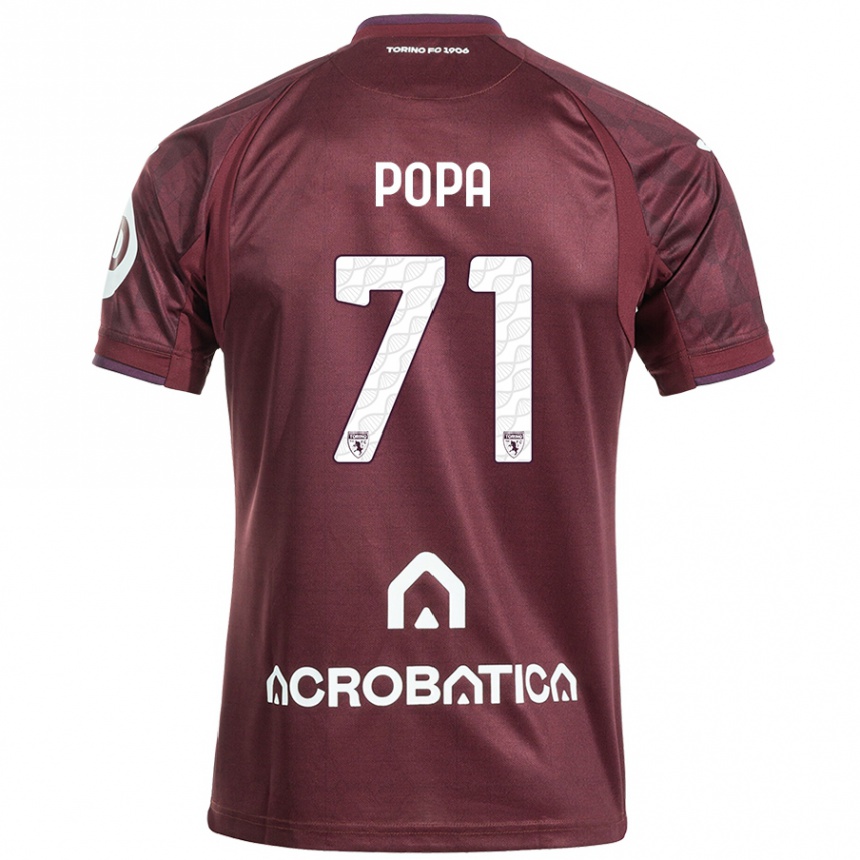 Kids Football Mihai Popa #71 Maroon White Home Jersey 2024/25 T-Shirt Uk