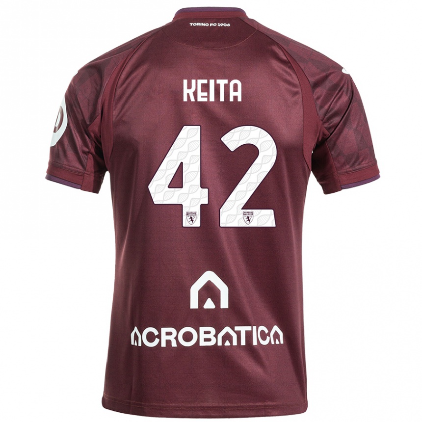 Kids Football Karamoko Keita #42 Maroon White Home Jersey 2024/25 T-Shirt Uk