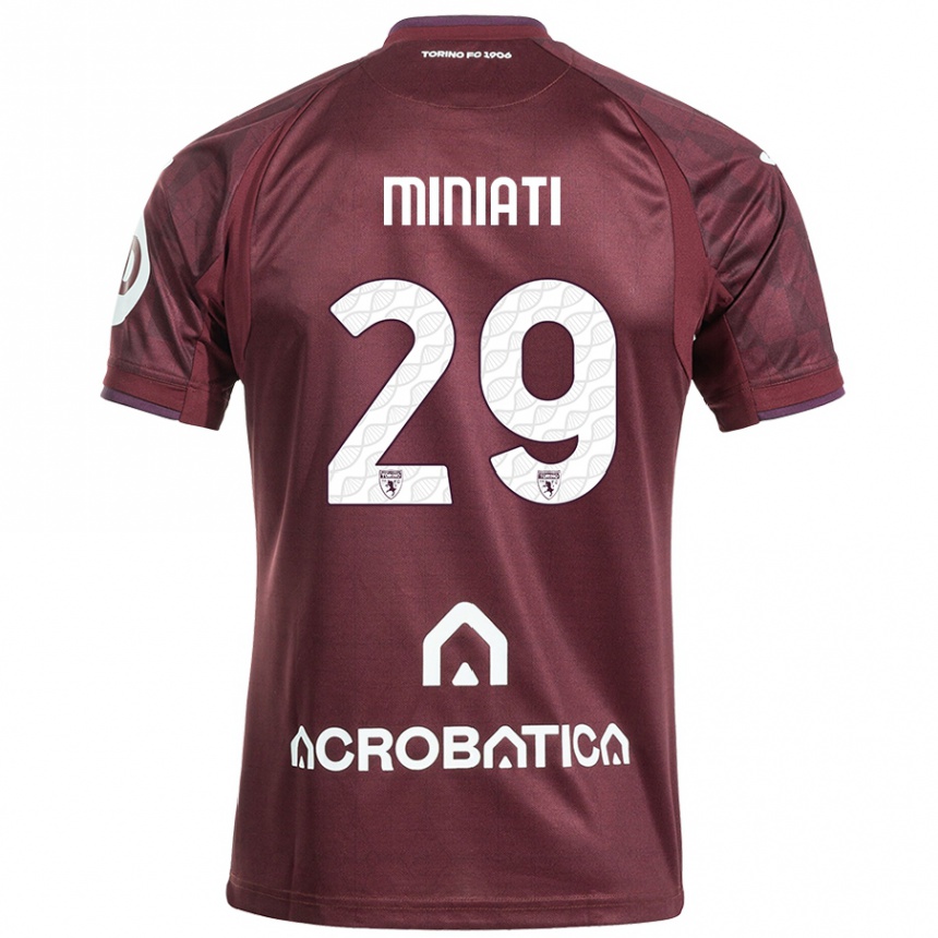 Kids Football Elisa Miniati #29 Maroon White Home Jersey 2024/25 T-Shirt Uk