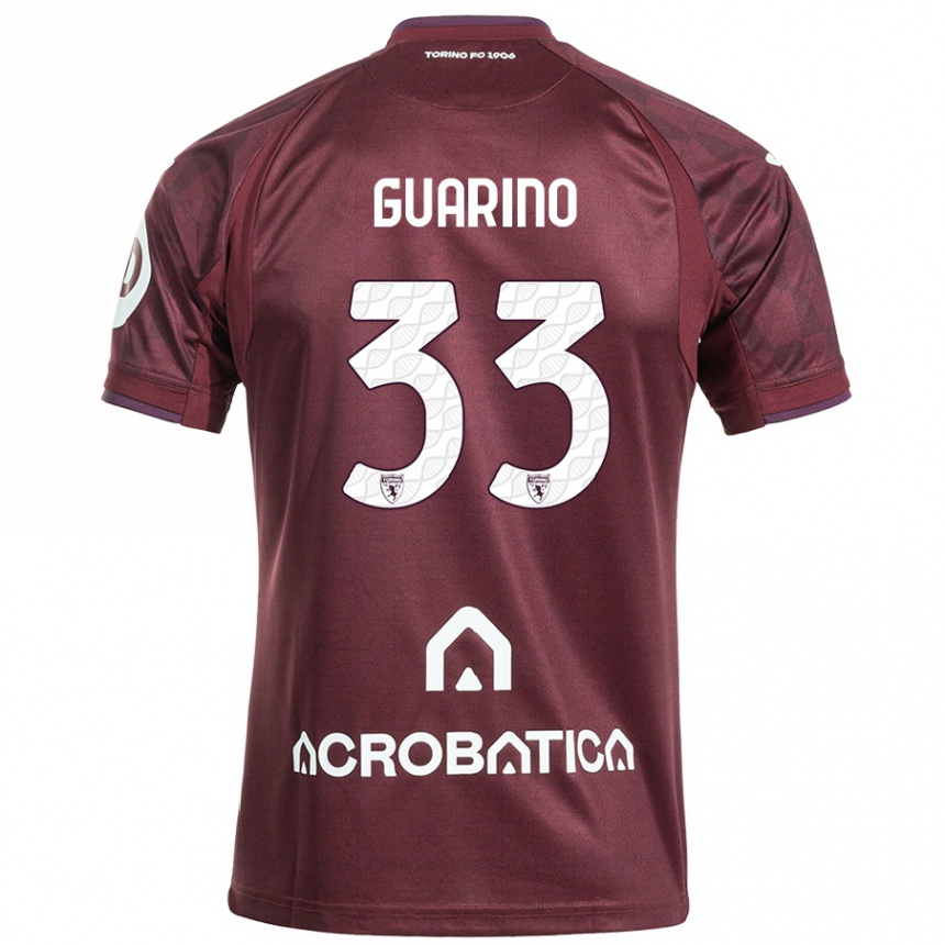 Kids Football Rita Guarino #33 Maroon White Home Jersey 2024/25 T-Shirt Uk