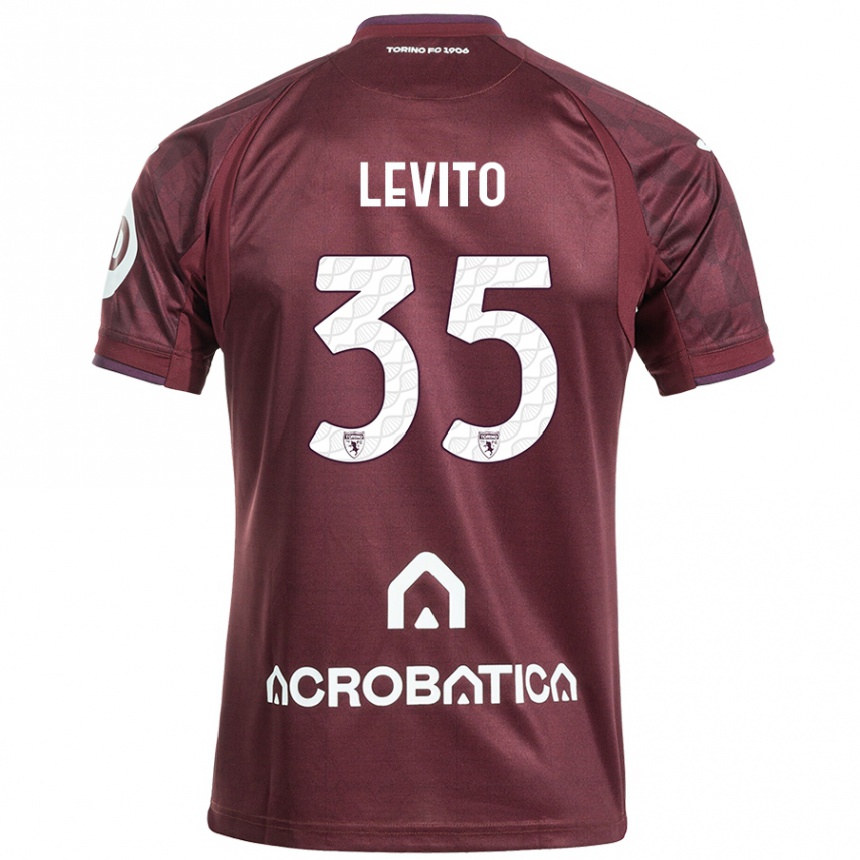 Kids Football Isabeau Levito #35 Maroon White Home Jersey 2024/25 T-Shirt Uk