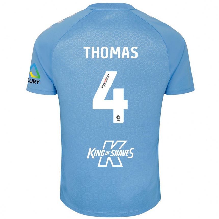 Kids Football Bobby Thomas #4 Blue White Home Jersey 2024/25 T-Shirt Uk