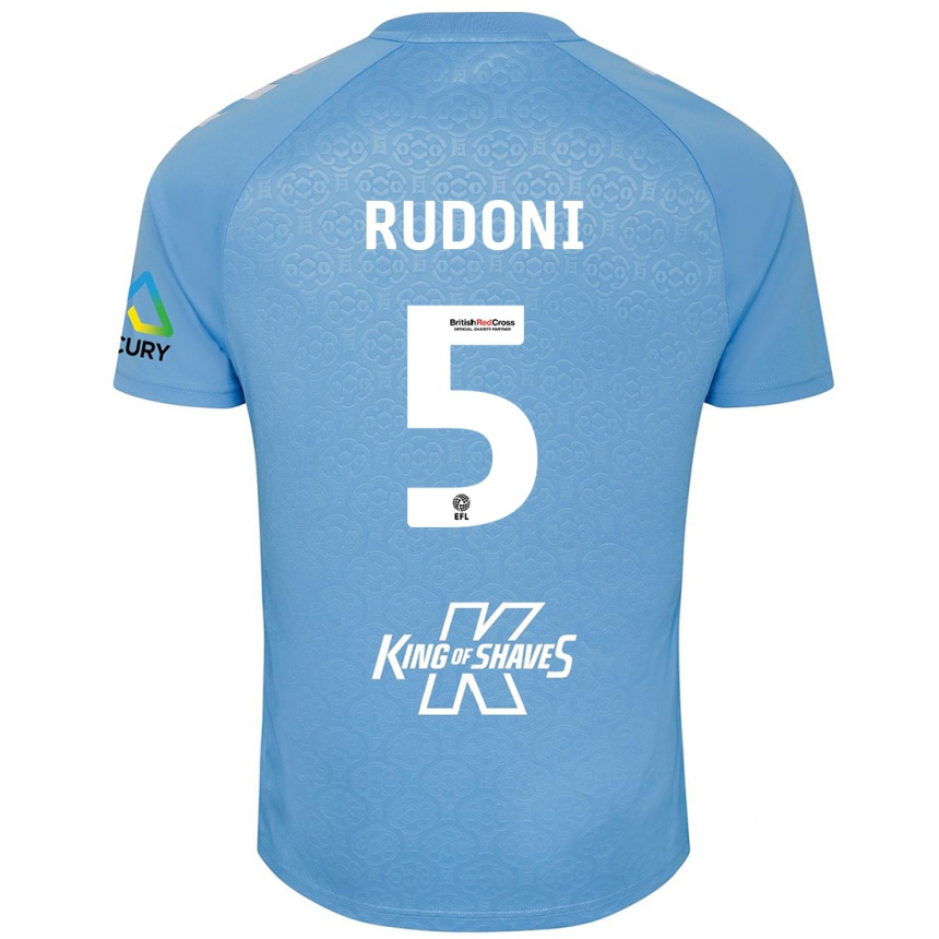 Kids Football Jack Rudoni #5 Blue White Home Jersey 2024/25 T-Shirt Uk