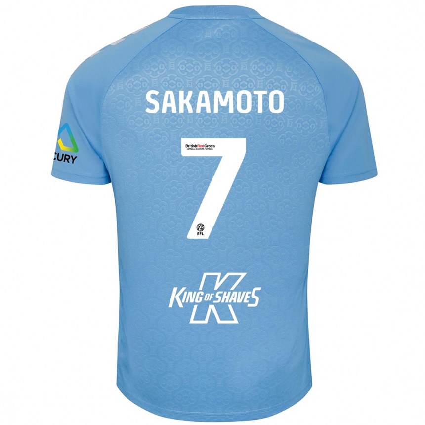 Kids Football Tatsuhiro Sakamoto #7 Blue White Home Jersey 2024/25 T-Shirt Uk