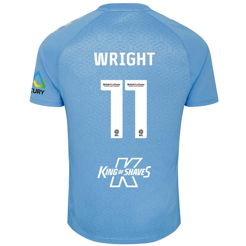 Kids Football Haji Wright #11 Blue White Home Jersey 2024/25 T-Shirt Uk