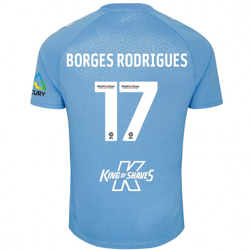 Kids Football Raphael Borges Rodrigues #17 Blue White Home Jersey 2024/25 T-Shirt Uk