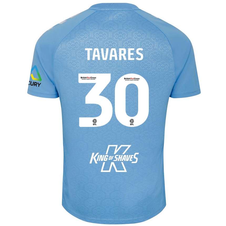 Kids Football Fábio Tavares #30 Blue White Home Jersey 2024/25 T-Shirt Uk