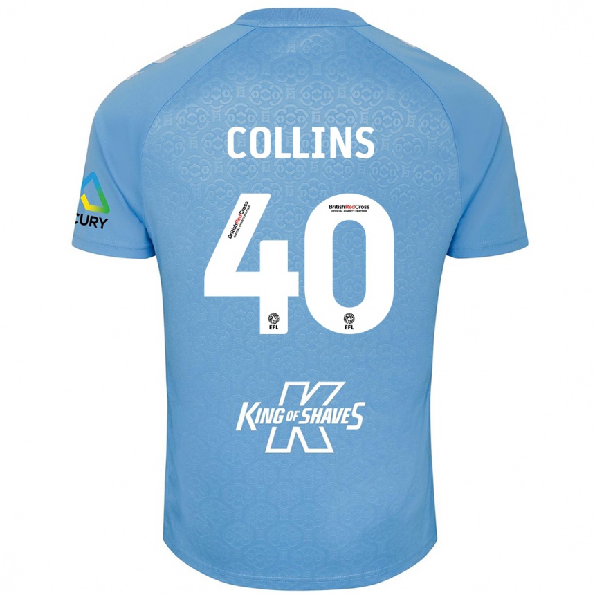 Kids Football Brad Collins #40 Blue White Home Jersey 2024/25 T-Shirt Uk