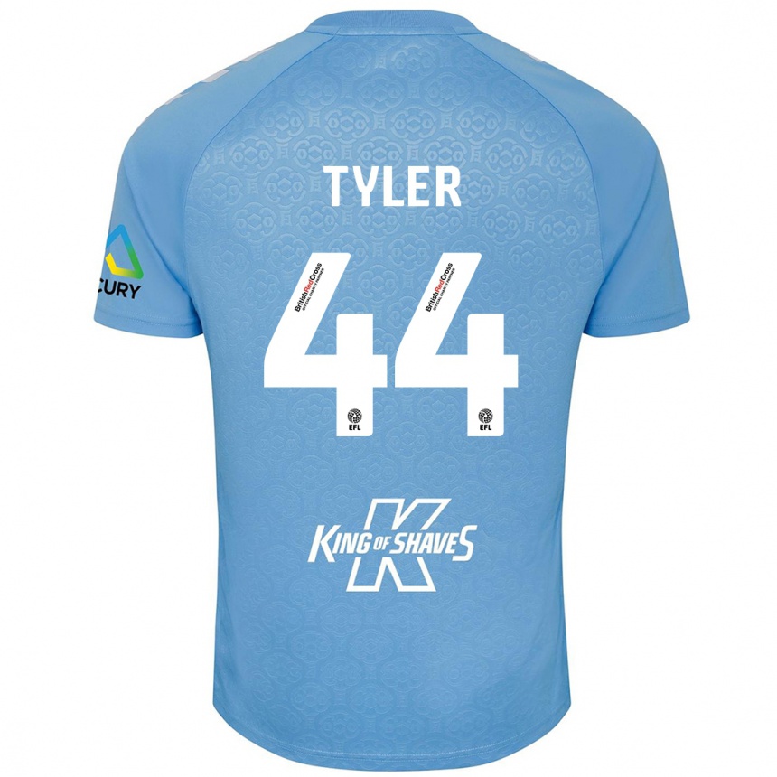 Kids Football Cian Tyler #44 Blue White Home Jersey 2024/25 T-Shirt Uk