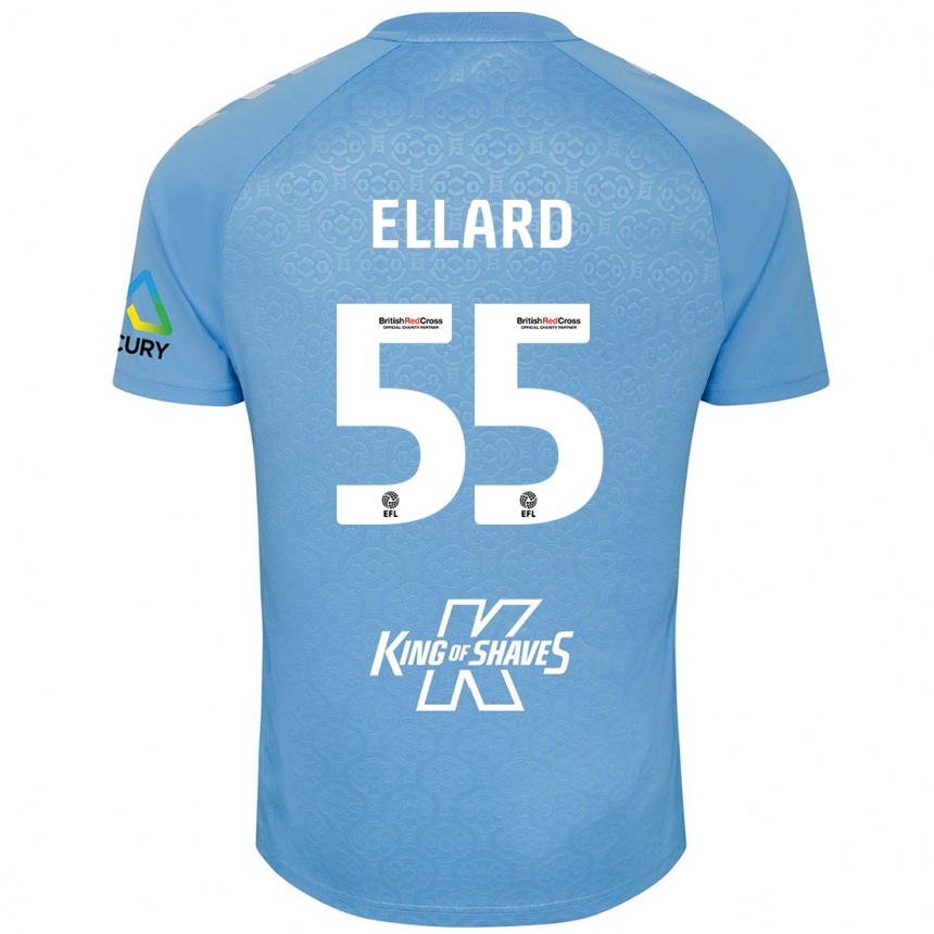 Kids Football Aston Ellard #55 Blue White Home Jersey 2024/25 T-Shirt Uk