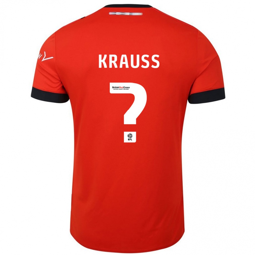 Kids Football Tom Krauß #0 Orange Black Home Jersey 2024/25 T-Shirt Uk