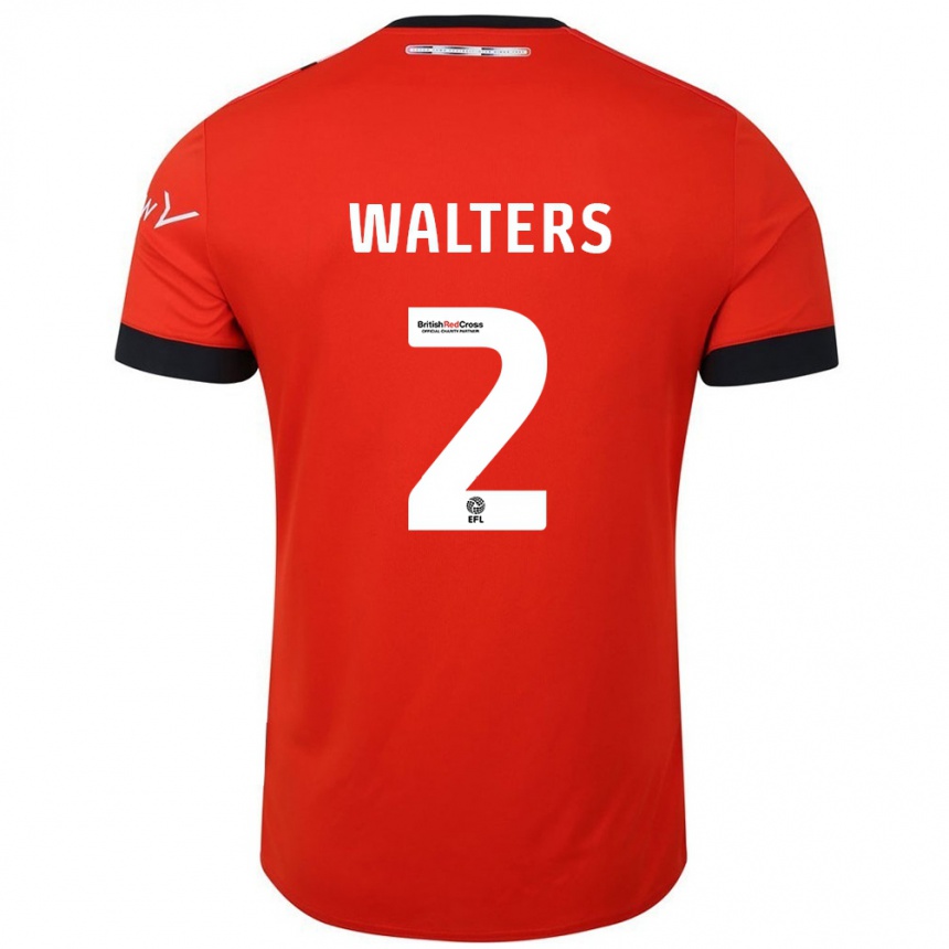 Kids Football Reuell Walters #2 Orange Black Home Jersey 2024/25 T-Shirt Uk