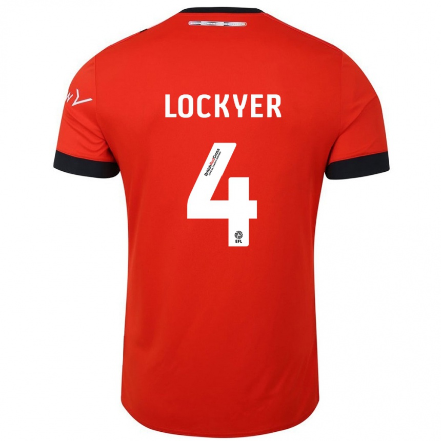 Kids Football Tom Lockyer #4 Orange Black Home Jersey 2024/25 T-Shirt Uk