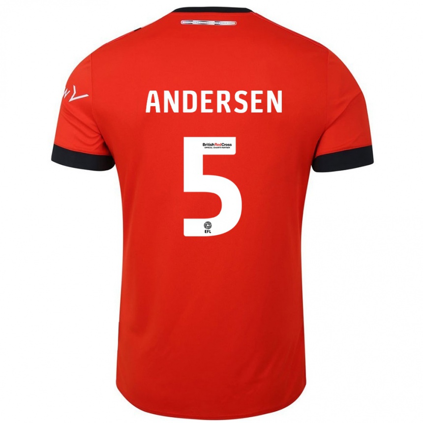 Kids Football Mads Andersen #5 Orange Black Home Jersey 2024/25 T-Shirt Uk