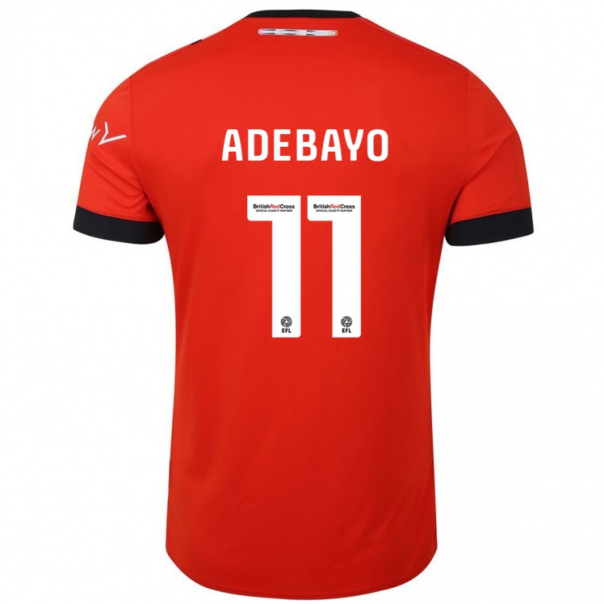 Kids Football Elijah Adebayo #11 Orange Black Home Jersey 2024/25 T-Shirt Uk