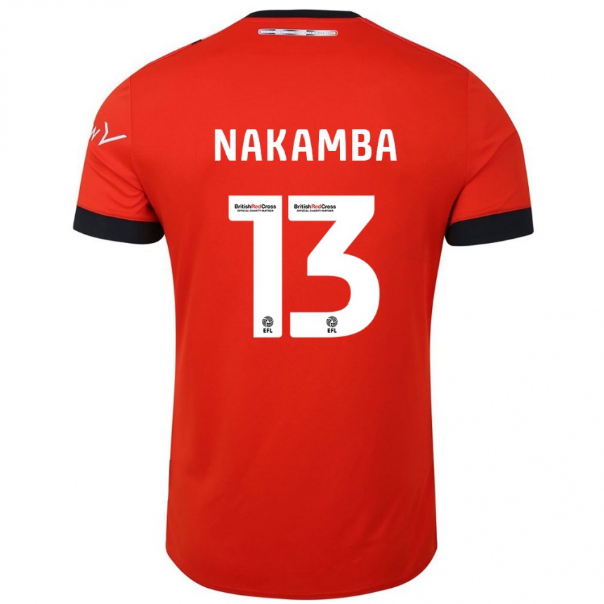 Kids Football Marvelous Nakamba #13 Orange Black Home Jersey 2024/25 T-Shirt Uk