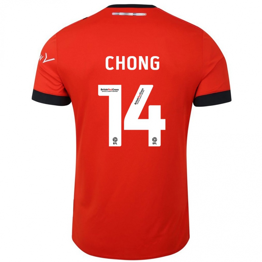 Kids Football Tahith Chong #14 Orange Black Home Jersey 2024/25 T-Shirt Uk