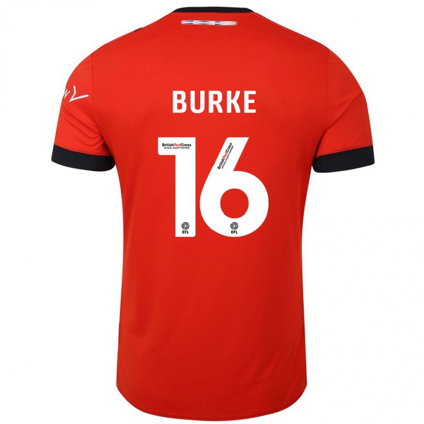 Kids Football Reece Burke #16 Orange Black Home Jersey 2024/25 T-Shirt Uk