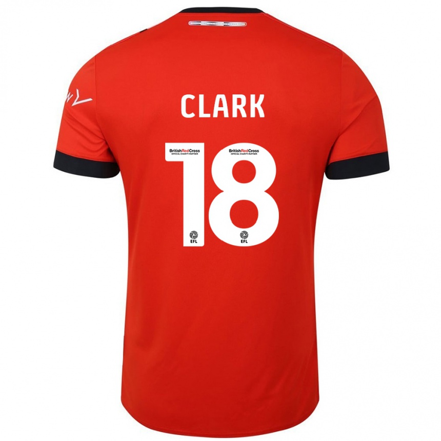 Kids Football Jordan Clark #18 Orange Black Home Jersey 2024/25 T-Shirt Uk