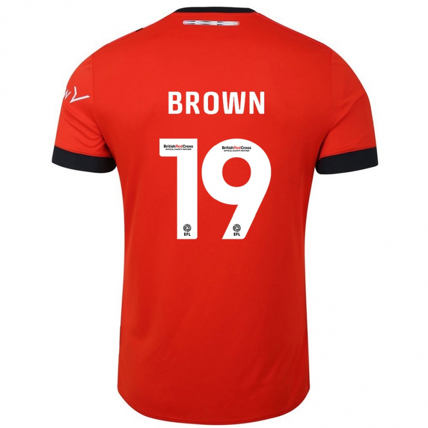 Kids Football Jacob Brown #19 Orange Black Home Jersey 2024/25 T-Shirt Uk